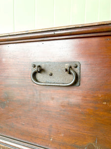 An English Pine Blanket Box or Small Low Coffee Table With Iron Handles c1850