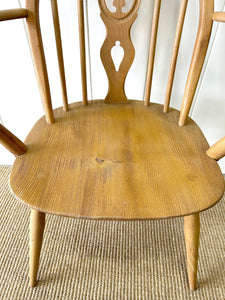An English Country Mid-century Arm Blond Chair
