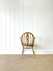 An English Country Mid-century Arm Blond Chair
