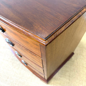 A Large Antique English Bow Front Mahogany Chest of Drawers