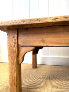 An Antique 6.5 ft English Country Pine Coffee Table