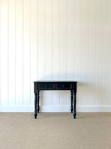 An Ebonized English Country Pine Console Table