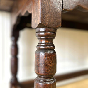An Antique English Country 5.5 ft Narrow Kitchen Dining Table or Sideboard