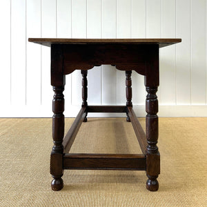 An Antique English Country 5.5 ft Narrow Kitchen Dining Table or Sideboard