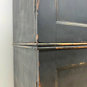 A Handsome English 19th Century Ebonized Pine Housekeeper's Cupboard