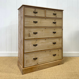 A Tall 19th Century English Pine Chest of Drawers/Dresser