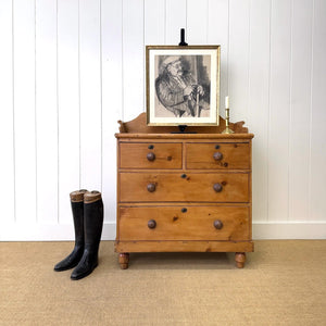 vintage pine dresser A 19th Century English Pine Chest of Drawers/Dresser with Gallery