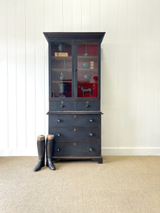 An Early 19th Century Tall but Narrow Ebonized English Bookcase