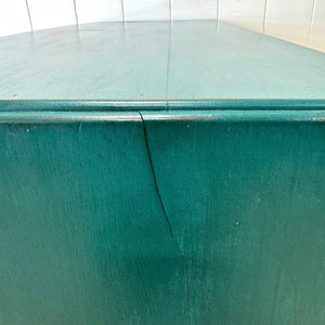 An English Pine Chest of Drawers Dresser in Green Paint c1890