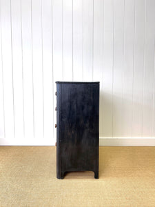 An Ebonized Antique English Chest of Drawers/Dresser