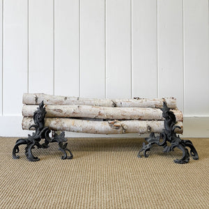 A Well Modeled Pair of Louis XV style Rococo Andirons