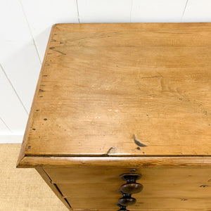 A 19th Century English Pine Chest of Drawers/Dresser with Tulip Feet