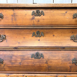 An 18th Century Dutch Vitrine à Deux Corps Glazed Pine Bookcase Cabinet or Hutch
