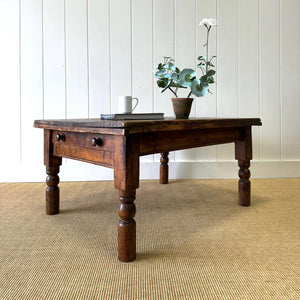 An Antique Rustic English Country Pine Coffee Table