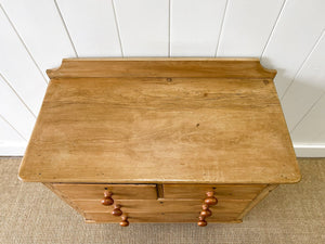 An Antique English Pine Chest of Drawers Dresser c1890 with Gallery