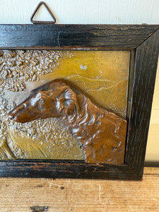 Pair of Vintage Wall Plaques featuring Horse and Sight Hound