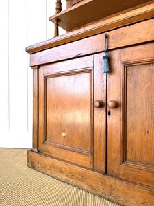 A 19th Century English Pine Bookcase Cabinet or Hutch