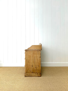 An Antique English Pine Chest of Drawers Dresser with Gallery c1890