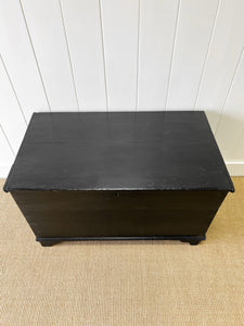 An Ebonized English Pine Blanket Box or Toy Box Early 19th Century