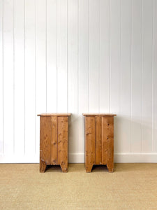 A Charming Pair of Pine Nightstands