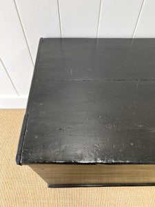 An Ebonized English Pine Blanket Box or Toy Box Early 19th Century