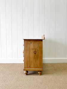An Antique English Pine Chest of Drawers Dresser c1890 with Gallery