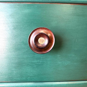 An English Pine Chest of Drawers Dresser in Green Paint c1890