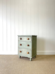 An English Pine Green Painted Chest of Drawers Dresser c1890
