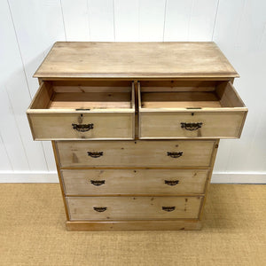 A Tall 19th Century English Pine Chest of Drawers/Dresser