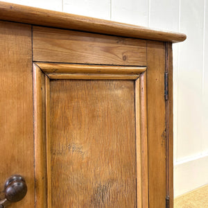 Antique English Pine Cupboard Sideboard