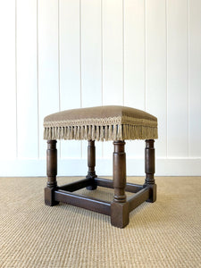 An Antique English Oak Foot Stool