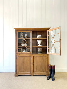 A 19th Century English Pine Bookcase Cabinet or Hutch