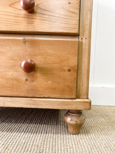 An Antique English Pine Chest of Drawers Dresser c1890 with Gallery