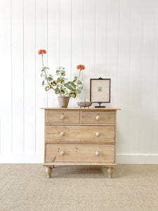 An Antique English Pine Chest of Drawers Dresser Tulip Feet c1890