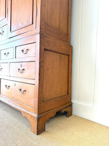 An Antique English Pine Tack Cupboard Brass Hardware