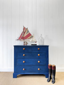 A Blue English Chest of Drawers Dresser c1890