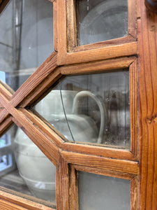 A Monumental Late 19th Century English Pine Bookcase Cabinet or Hutch