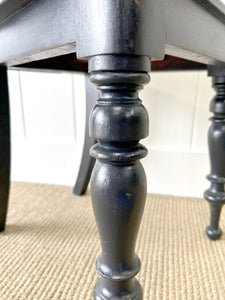 An Antique English Ebonized 19th Century Hall Chair
