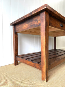 A Large Vintage Pine Work Table or Kitchen Island