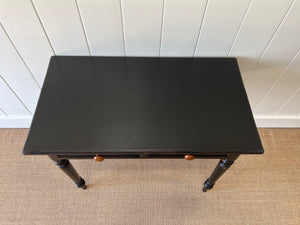 Antique English Country Ebonized Desk or Console Table c1890