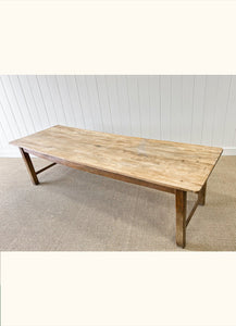 An English 9ft  Early 19th Century Country Oak or Elm Dining Harvest Table