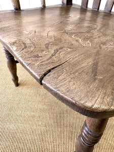 A Victorian Elm Slat Back English Windsor Farmhouse Armchair