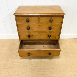 A 19th Century English Pine Chest of Drawers/Dresser with Tulip Feet