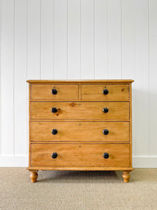A Large English Pine Chest of Drawers Dresser on Tulip Feet c1890