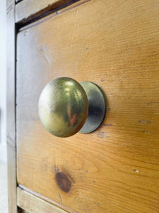 An Antique English Pine Chest of Drawers Dresser with Good Brasses c1840
