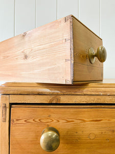 An Antique English Pine Chest of Drawers Dresser with Good Brasses c1840