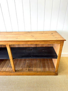 A Large Rustic Antique English Pine Shop Counter c1890