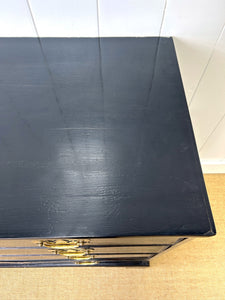 An Ebonized Antique English Chest of Drawers/Dresser