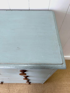 An Antique Blue Painted Chest of Drawers Dresser