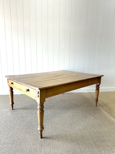 An Antique English Country Pine 6ft Dining Table and 54" Wide